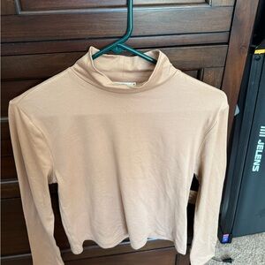 Elegant Tan Turtleneck crop Top